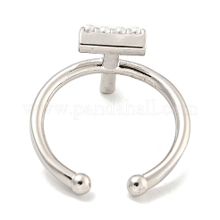 Rack Plating Brass Open Cuff Rings for Women&nbsp;RJEW-F162-01P-T