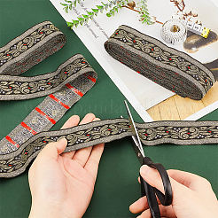 Ethnic Style Embroidery Polyester Ribbons&nbsp;OCOR-WH0070-10B-04