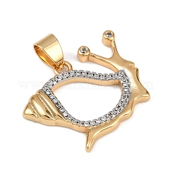 Brass Micro Pave Cubic Zirconia Pendants&nbsp;KK-A260-06G