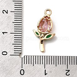 Brass Micro Pave Cubic Zirconia Pendants&nbsp;KK-D408-01KCG