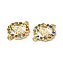 Flat Round Alloy Connector Charms&nbsp;FIND-H039-01G