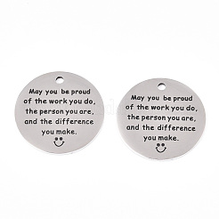Non-Tarnish 201 Stainless Steel Pendants&nbsp;STAS-T064-38P-28