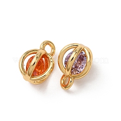 Brass Micro Pave Cubic Zirconia Charms&nbsp;KK-K422-01A