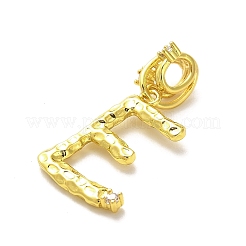 Rack Plating Brass Micro Pave Cubic Zirconia European Dangle Charms&nbsp;KK-L210-015G-E