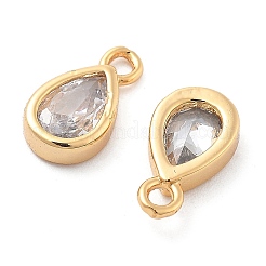 Brass Micro Pave Clear Cubic Zirconia Charms&nbsp;KK-G516-24G