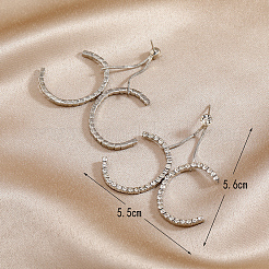 Letter X Line Brass Dangle Stud Earrings&nbsp;TH5434