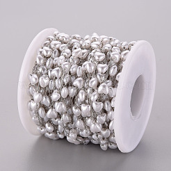 Handmade ABS Plastic Imitation Pearl Beaded Chains&nbsp;STAS-T052-39P