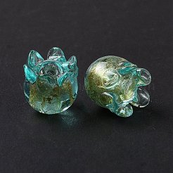 Handmade Gold Foil Lampwork Glass Beads&nbsp;X1-LAMP-G158-02C