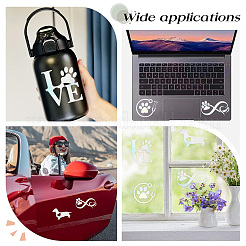 8 Sheets 4 Style Infinity Love & Bird Laser Style Plastic Adhesive Car Stickers&nbsp;STIC-GF0001-04A