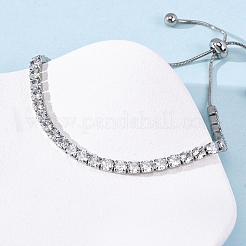 304 Stainless Steel with Clear Cubic Zirconia Link Chain Bracelets&nbsp;BJEW-G754-03P-03