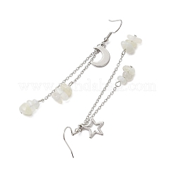 304 Stainless Steel Star & Moon Dangle Earrings&nbsp;EJEW-JE06394
