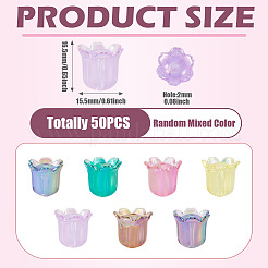 50Pcs UV Plating Transparent Acrylic Beads&nbsp;PACR-TA0001-26