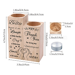 Wood Candle Holder&nbsp;AJEW-WH0268-002
