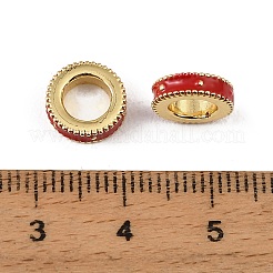 Brass Enamel European Beads&nbsp;KK-CBAF17A-01G