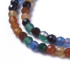 Natural Dyed & Heated Multi-Color Agate Beads Strands&nbsp;G-F596-36-4mm