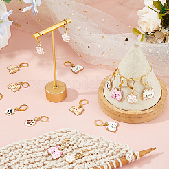 24Pcs 6 Styles Alloy Enamel Pendant Locking Stitch Markers&nbsp;HJEW-HS00080