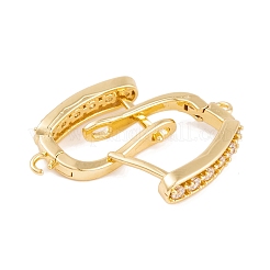 Rack Plating Brass Cubic Zirconia Hoop Earring Findings&nbsp;KK-S374-04G-04