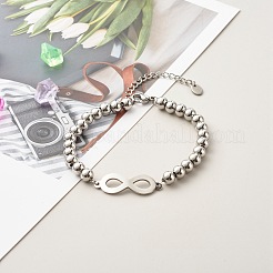 Tarnish Resistant Infinity Symbol Charm Bracelets for Men Women&nbsp;BJEW-JB06687-01