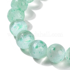 Dyed Natural Selenite Round Beaded Stretch Bracelet for Women&nbsp;BJEW-G697-02A