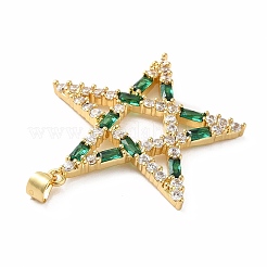 Rack Plating Brass Micro Pave Cubic Zirconia Pendants&nbsp;KK-E281-09G-04