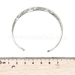 Lotus 304 Stainless Steel Open Cuff Bangle for Woman&nbsp;LS-BJEW-M112-01P