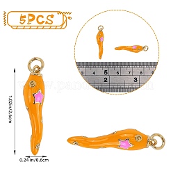 5Pcs Brass Enamel Pendants&nbsp;KK-SZ0002-52B
