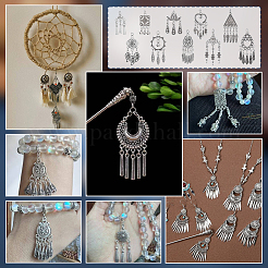 40Pcs 10 Styles Tibetan Style Alloy Tassel Pendants&nbsp;TIBE-PH0002-64