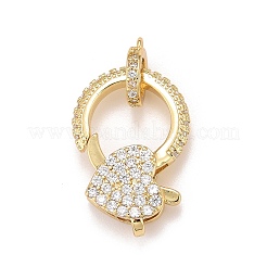 Brass Micro Pave Cubic Zirconia Lobster Claw Clasps&nbsp;KK-A161-02G