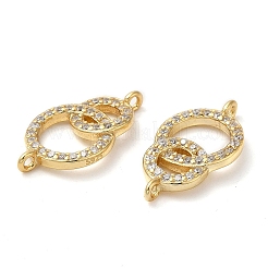 925 Sterling Silver Micro Pave Clear Cubic Zirconia Connector Charms&nbsp;STER-I010-03G