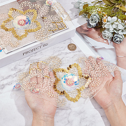 3D Flower Polyester Embroidery Sew on Appliques&nbsp;DIY-WH20010-36
