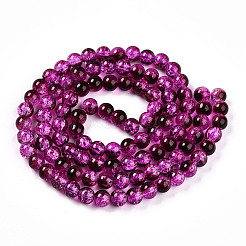 Transparent Crackle Glass Bead Strands&nbsp;X1-GLAA-T025-8mm-02F
