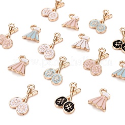 32Pcs 8 Style Zinc Alloy Enamel Pendants&nbsp;ENAM-LS0001-12LG