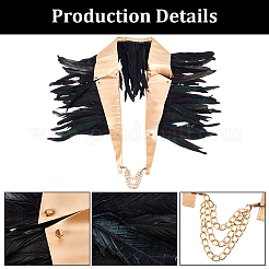 PU Leather Natural Chicken Feather Cape&nbsp;AJEW-WH20067-002