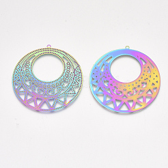 Ion Plating(IP) 304 Stainless Steel Filigree Big Pendants&nbsp;STAS-S108-43