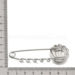 Shell Shape 304 Stainless Steel Safety Pins Five Brooch Findings&nbsp;SA-CBAB767-06D-P