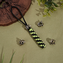 4Pcs Outdoor EDC Tool Brass Parachute Rope European Beads&nbsp;FIND-FG0003-74AS