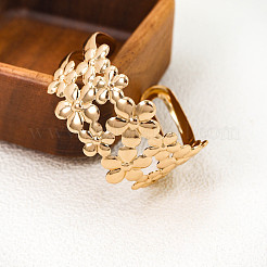 Iron Hollow Flower Open Cuff Bangles for Women&nbsp;WG4A465-01