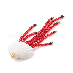 Dyed Synthetic Turquoise & Natural Black Onyx & Glass Seed Beaded Skull Jellyfish Big Pendants&nbsp;PALLOY-MZ00871-01