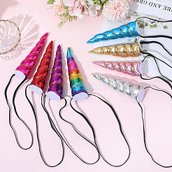 8Pcs 8 Colors Cloth Unicorn Horn Ear Elastic Headband&nbsp;OHAR-GF0001-50