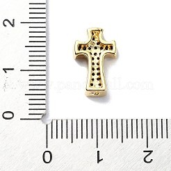 Rack Plating Brass Micro Pave Cubic Zirconia Beads&nbsp;KK-U014-01G