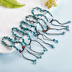 5Pcs 5 Styles Adjustable Braided Nylon Cord Anklets&nbsp;AJEW-SZ0001-63
