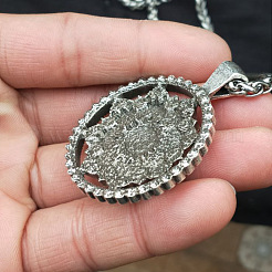 Mandala Flower Chakra Alloy Pendant Wheat Chain Necklaces for Women&nbsp;FS-WG99C38-01