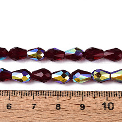 Transparent Electroplate Glass Beads Strands&nbsp;EGLA-N023-6x8mm-A10