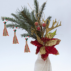 Christmas Theme Wood Beaded Napkin Ring&nbsp;AJEW-AB00034