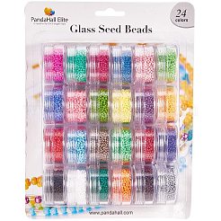 24 Colors Grade A Glass Seed Beads Sets&nbsp;SEED-PH0004-03