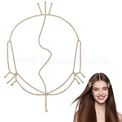 Brass Rhinestone Bridal Headbands for Women&nbsp;OHAR-WH20014-003G
