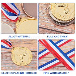 12Pcs 3 Colors Zinc Alloy Award Football Medal&nbsp;AJEW-GA0003-62
