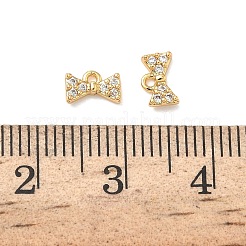 Brass Micro Pave Cubic Zirconia Bowknot Charms&nbsp;KK-A281-18G