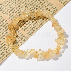 Chips Natural Citrine(Dyed & Heated) Beaded Stretch Bracelets&nbsp;BJEW-JB01826-08