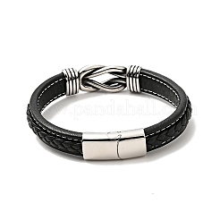 304 Stainless Steel Knot Link Bracelet with Magnetic Clasp&nbsp;BJEW-C021-26P